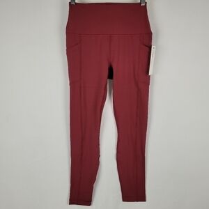 Yogalicious Lux Leggings Hi-Rise Ankle Length Stretch Legging Burnt Raspberry M
